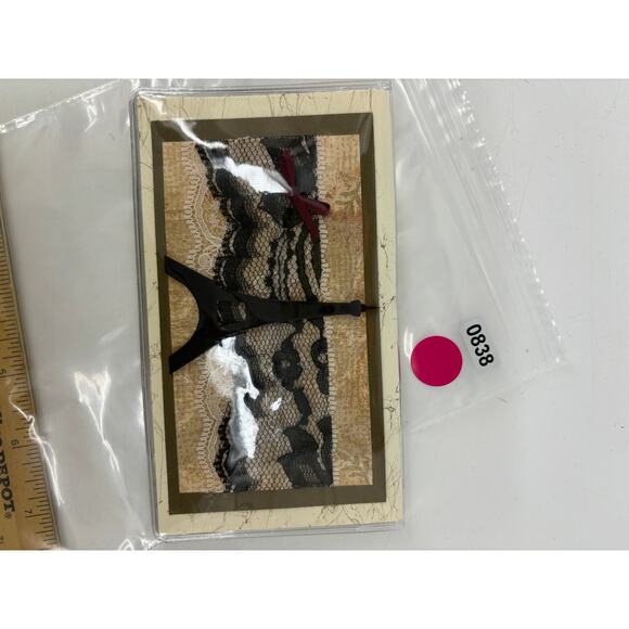 Paris Eiffel Tower Wallet Handcrafted Scrapbook Cardstock Paper Cash Receipt - Picture 7 of 7